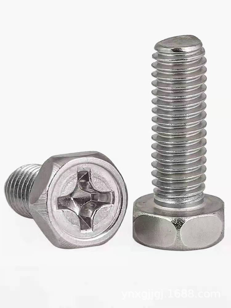 GB30铁凹头外六角螺丝普通镀锌凹脑六角螺栓4.8级碳钢螺钉M6M8M10