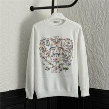 正确版本D家25秋冬新款花卉动物刺绣针织衫男女宽松毛衣 厂家直出