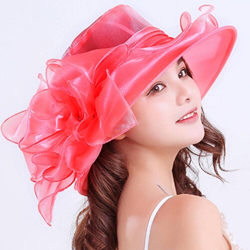 Sun Hat for Ladies, Umbrella Hat, Sun Protection Hat, UV Protection Hat, Cooling Hat for Spring and Summer, Georgette Hat, Sand Hat, with Bow