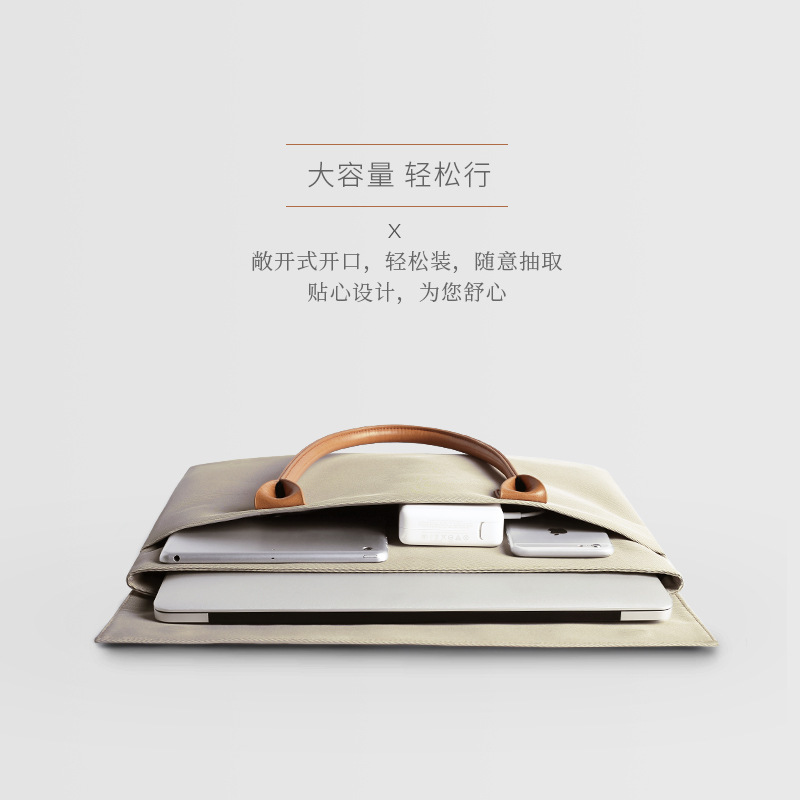 New cowhide notebook handbag simple tablet computer protective cover waterproof computer bag manufacturer custom logo