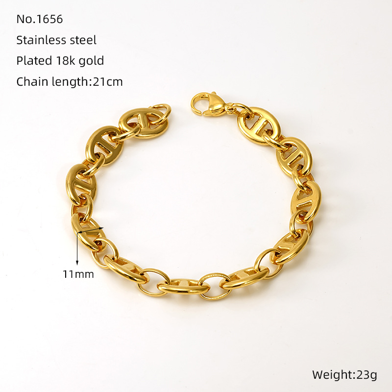 Απλό Στύλ Στερεό Χρώμα Χρώματος 304 Ανοξείδωτο Ατσάλι Βραχιόλι Σε Χύμα display picture 3