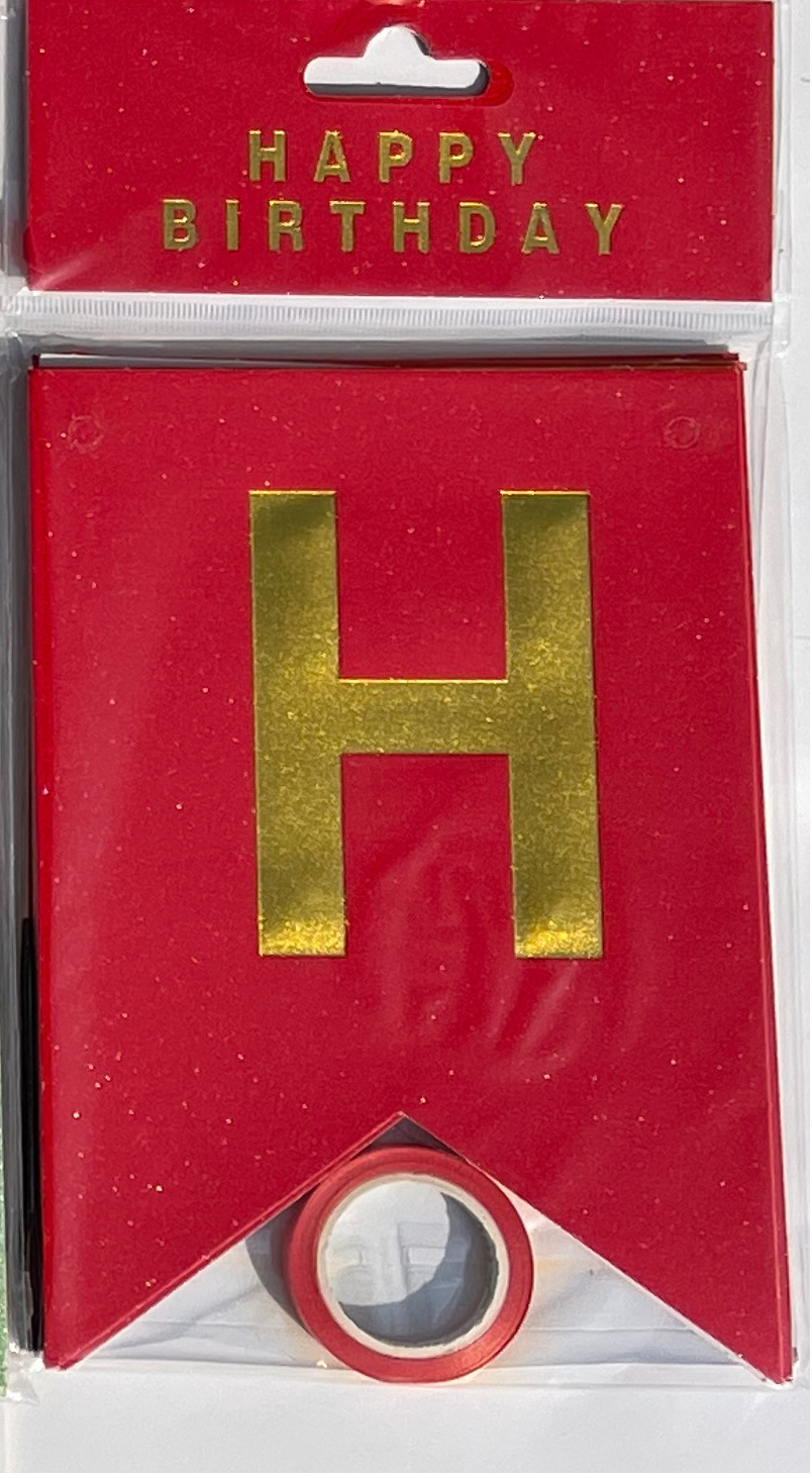 HAPPY BIRTHDAY fiesta de cumpleaños en inglés diseño diagonal de bandera de cola de mermaid letras banderas de color