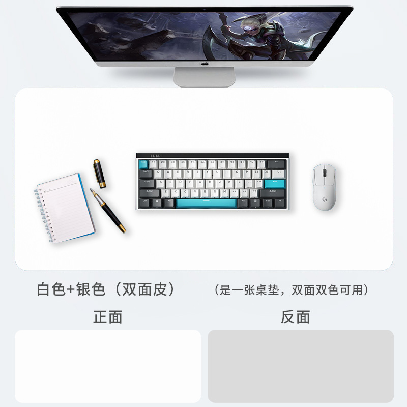 Alfombrilla de ratón de cuero de gran tamaño antideslizante teclado de computadora almohadilla de escritorio de oficina almohadilla de escritura mesa de café almohadilla de escritorio patrón de impresión LOGO