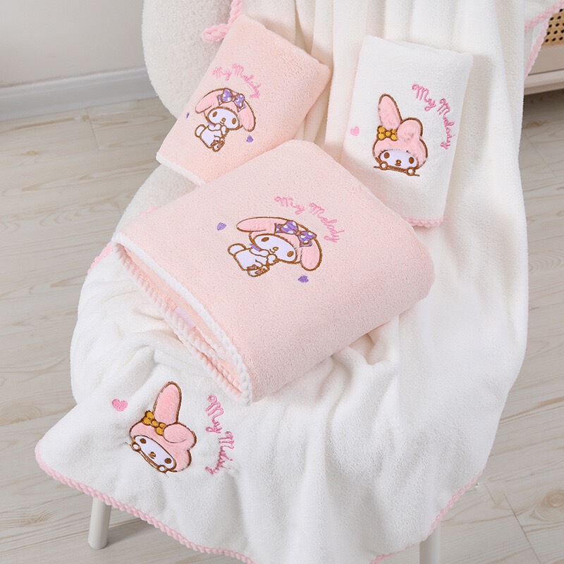Coral Fleece Bath Towel suit Women's Cartoon Cute Dry Hair Cap Soft Skin-friendly Towel Water Absorbent Quick-drying Bath Towel