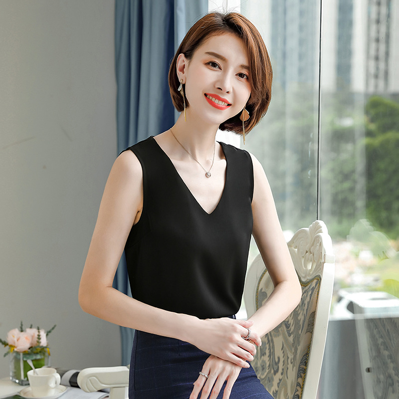 블랙 브이넥 조끼 원피스