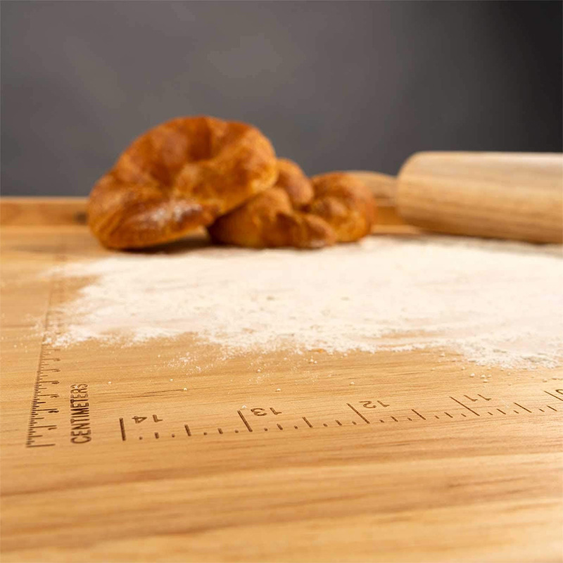 Tabla de cortar tablero de bambú tablero de pastel de arroz tablero de pastel con tamaño de diámetro de escala disponible de doble cara