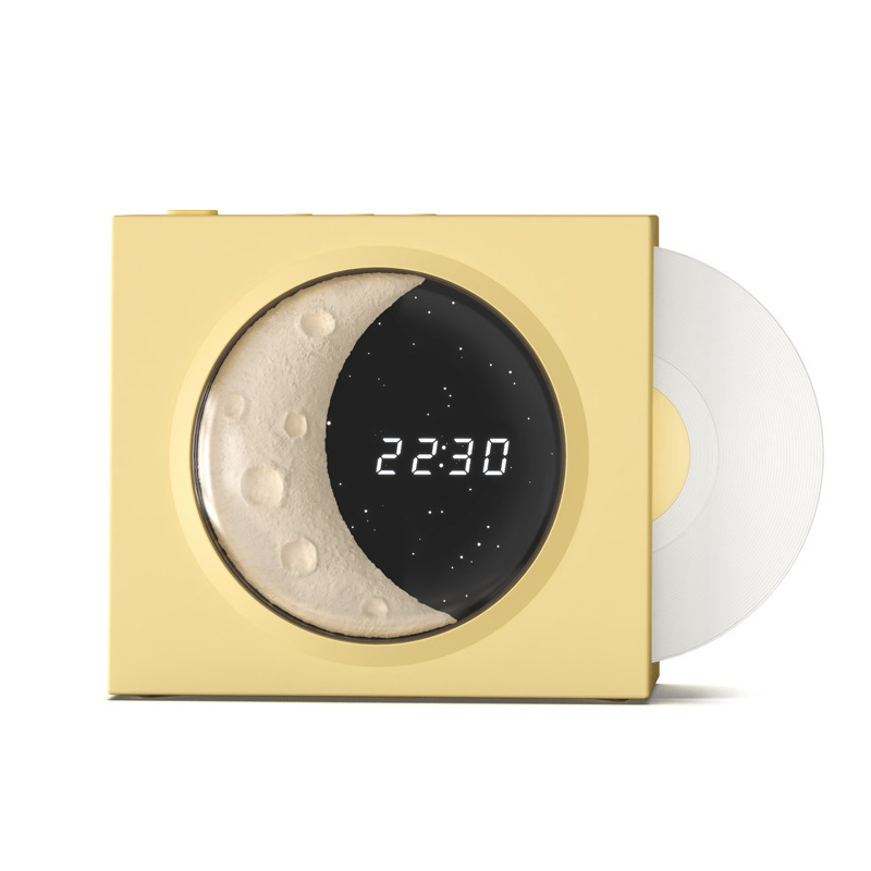 Moon Clock Bluetooth スピーカーデスクトップワイヤレスビニールオーディオ寝室の雰囲気ナイトライト装飾品ボーイフレンドの誕生日プレゼント|undefined