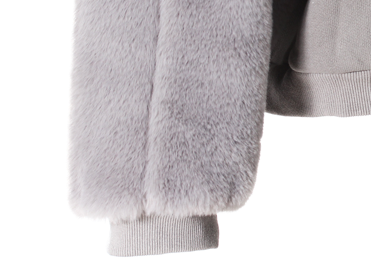 Winter Hooded Fleece lined Furry Sleeves Sweatshirt Women Idle Casual Loose Sleeve Length Cardigan Outerwear Top