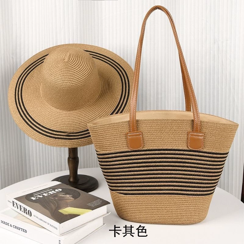 Summer shoulder bag, straw travel bag, universal sun hat