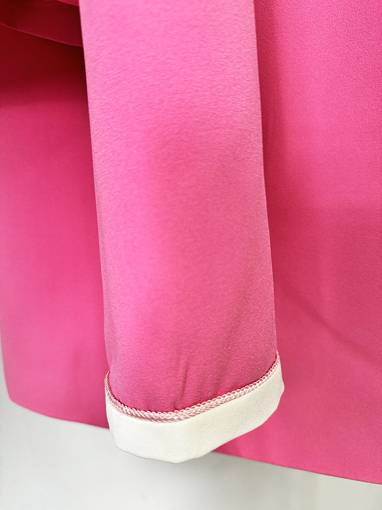 Women's Clothing star fashion white edge contrast small suit jacket mid length skirt suit two piece suit_voghion.com