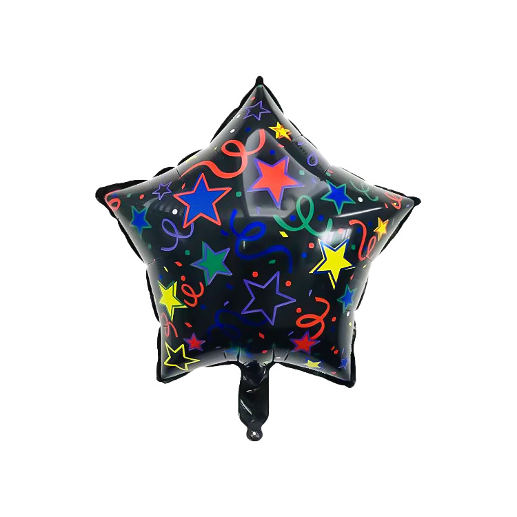 18寸黑色彩带毕业五角星白底