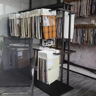 Clothing store fabric elevator display rack landing island cloth board double-sided two-layer fabric silk scarf sample display shelf