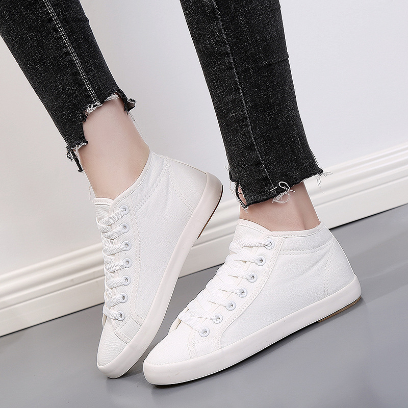 High-Top-Sneaker aus Segeltuch für Damen, weiche klassische Schuhe, lässige Damen-High-Top-Leinenschuhe, weiße Wanderschuhe_voghion.com
