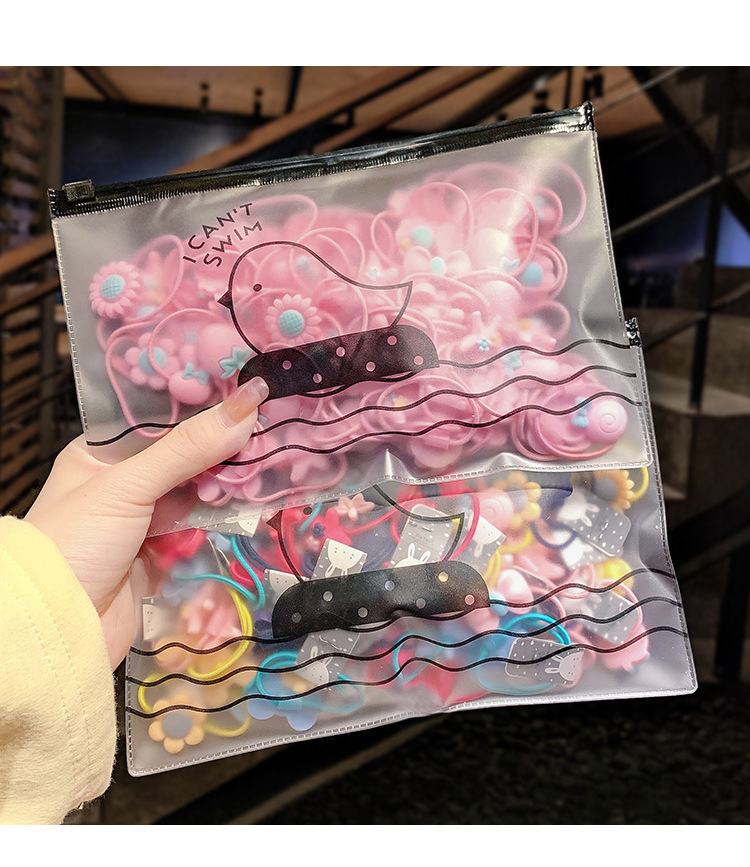 50g Weight Hair Accessories Classification Anniversary Occasion Geometric, Flower Pattern Kid'S Gender Cartoon Style Style Pink, Red, Blue, Yellow, Black Color Children's Hair Accessories Flowers Rubber Bands Hair Ropes 7