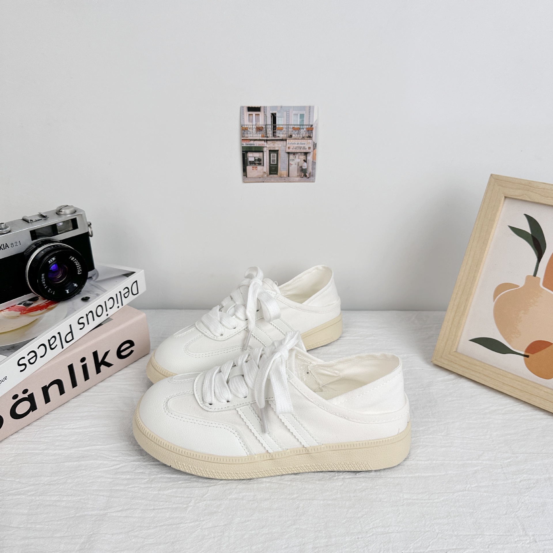Yuanbo dos zapatos de lona de desgaste 2025 nuevos zapatos de mujer de verano zapatillas de nicho zapatos blancos de todo fósforo zapatos de entrenamiento alemán image 5