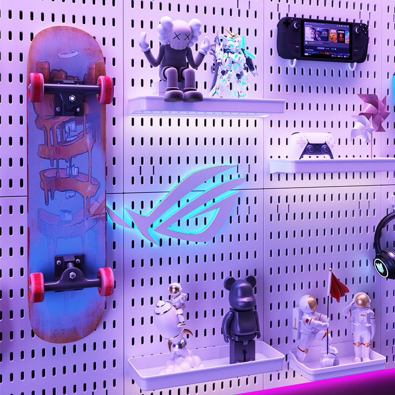 Perforated Board E-Sports Wall Hanging Board Storage Rack Computer Desk with Decorative Storage Rack Hole Board Wall Display Rack Perforated Board E-Sports Wall Hanging Board Storage Rack Computer Desk with Decorative Storage Rack Hole Board Wall Display Rack