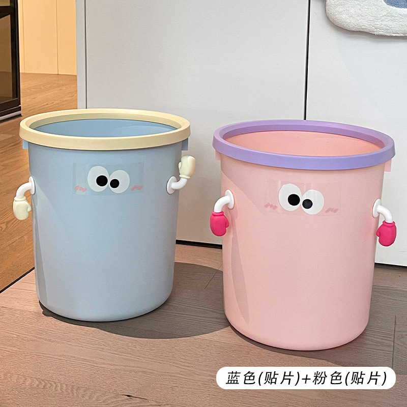 Cute Trash Can, New Model for Home Use in Living Room, Bedroom, Kitchen, Bathroom, Toilet, Large Capacity, High Aesthetic Value Wastebasket