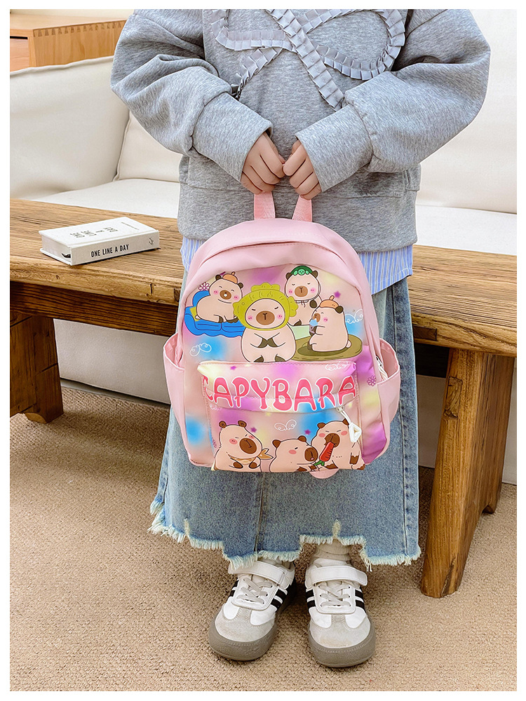 Fashionable kindergarten cute cartoon backpack, Kapibala popular small schoolbag new style, 3-6 years old children's shoulder trend undefined