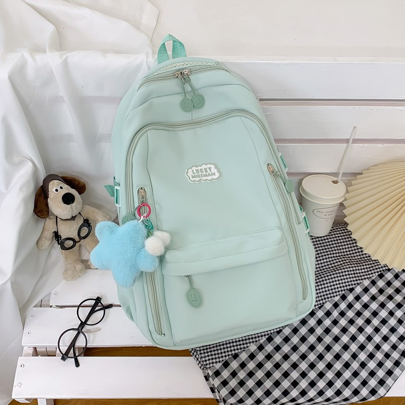 Mochila escolar, estudiante universitaria, estilo minimalista japonés, color puro, simple y versátil, mochila para estudiante de secundaria, campus de nicho