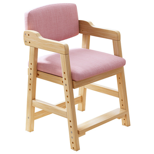 Children's solid wood dining chair can be lifted, home study chair back stool, multi-functional student desk homework chair