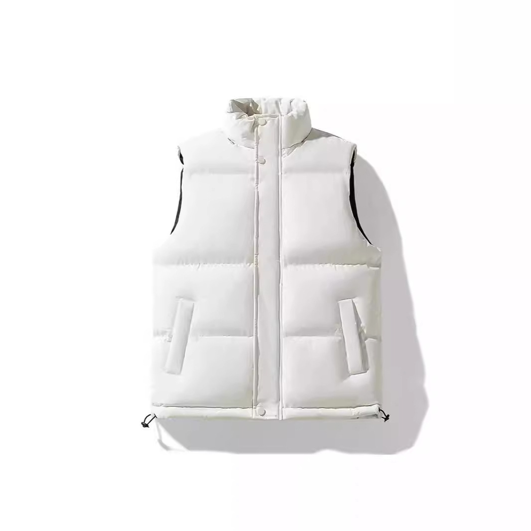 Chaleco de algodón grueso para hombre – Cuello alto, ideal para el invierno, negro/blanco/azul real, tallas M-8XL_voghion.com