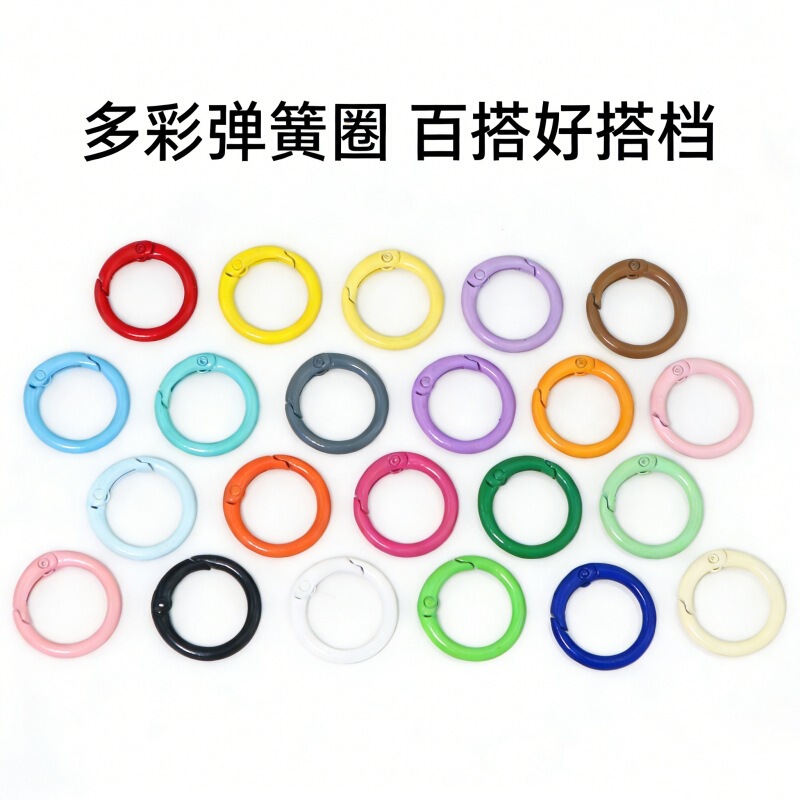 Colorful Painted Spring Ring Keychain DIY Jewelry Accessories Round Handmade Material Kit Bag Accessories Decoration Wholesale Colorful Painted Spring Ring Keychain DIY Jewelry Accessories Round Handmade Material Kit Bag Accessories Decoration Wholesale