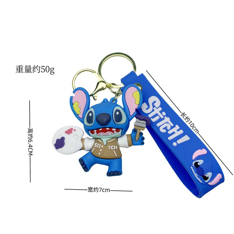 越境特別供給クリエイティブ漫画かわいいステッチキーホルダー pvc 立体ステッチ人形ペンダントペンダントチェーン|undefined