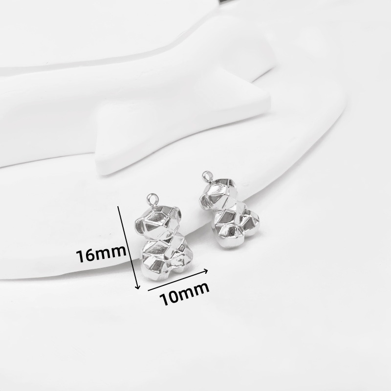 チタン鋼フィッシュテールマーメイド両面ペンダント立体クマペンダント 18 K 真空金メッキ DIY ジュエリーアクセサリー|undefined