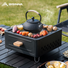 Beishanlang バーベキューグリル、茶調理用ストーブセット、バーベキューグリル、屋外炭ストーブ、ポータブルキャンプグリルのフルセット