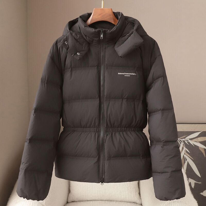 Small quantity of clothing 2026 spring new women's white duck down hooded slim stylish warm coat