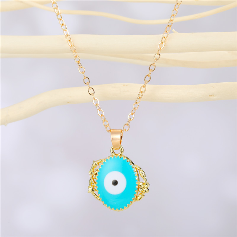 Fashion Geometric Eye Alloy Colorful Necklace Wholesale display picture 8