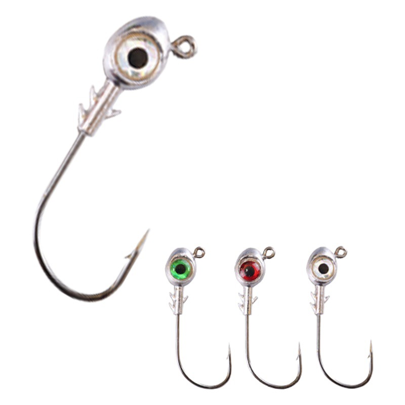 Single Pack Cross-Border Hot-Selling Wholesale Hanwuji Big-Eyed Fish Head Lead Head Hook 5G7G10G14G Sea Fishing Lead Head Hook