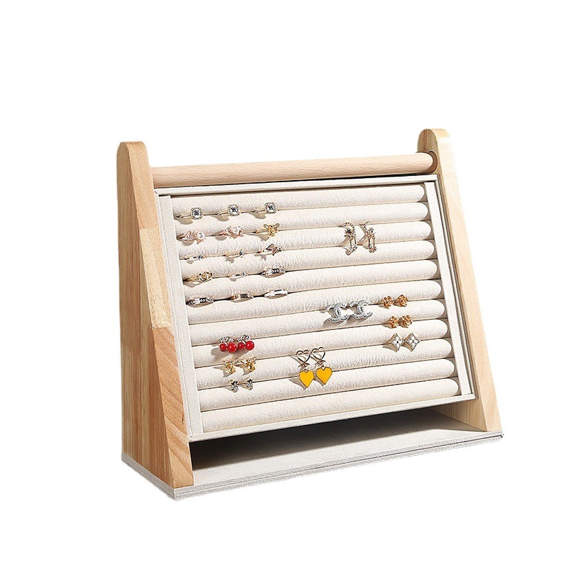 Expositor de joyería de madera – soporte para anillos, pendientes y accesorios