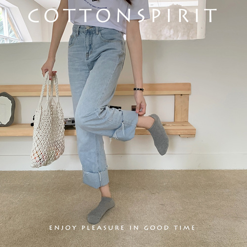 Pure Color Women's Summer Short Socks Ins Style Japanese White Knit Socks Versatile Plain Color Thin Short Crew Socks