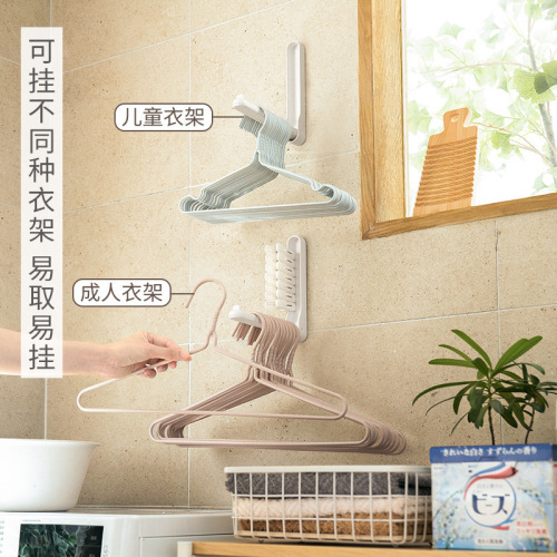 Factory direct sales wall-mounted clothes hanger storage rack balcony clothes drying rack hook organizing storage rack without punching for home use