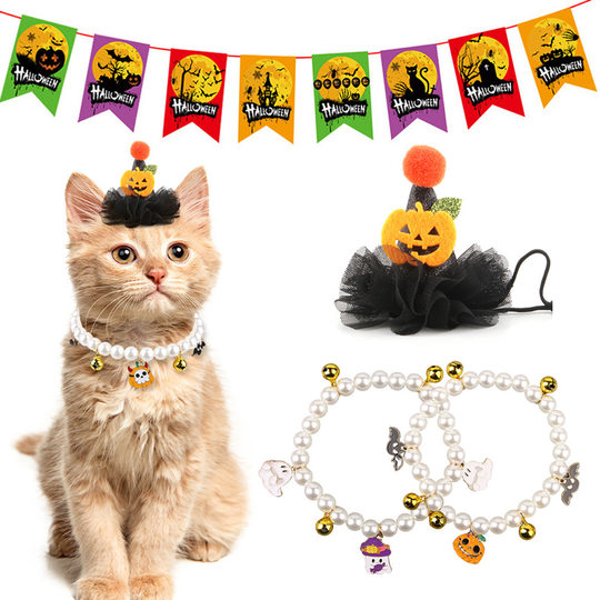 Cross-border Hot Selling Halloween Pet Atmosphere Costume Accessories suit Halloween Cats Dress Up Pet Transformed Dress Up