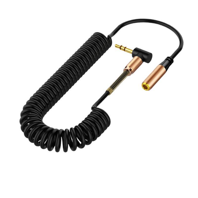 Flexible Spring Retractable 3.5mm Audio Cable Male to Female Aux Extension Cable Speaker Cable Retractable Cable Flexible Spring Retractable 3.5mm Audio Cable Male to Female Aux Extension Cable Speaker Cable Retractable Cable