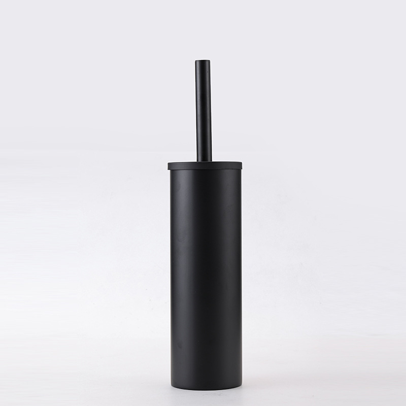 Stainless Steel Toilet Brush Set Long Handle No Dead Angle Toilet Brush Black Household Bathroom Floor Toilet Cleaning Brush