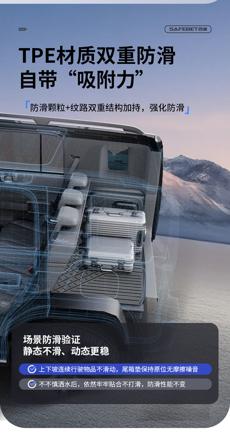 Suitable for Fang Cheng Bao Titanium 7, Titanium 3, and Leopard 5 Flash Charging Version Vehicles, All-Weather Tpe Car Trunk Mat