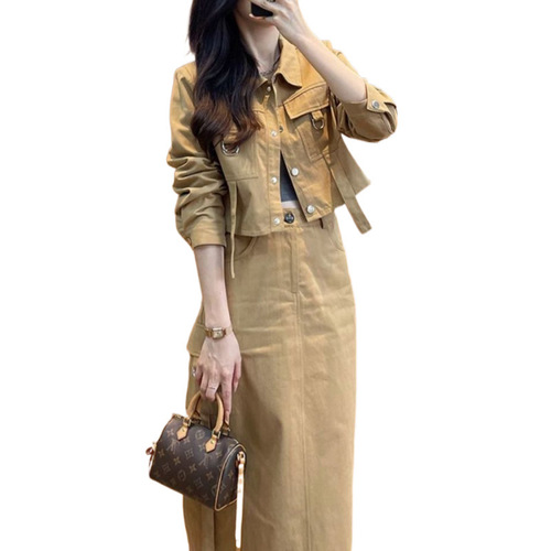 Women's Spring/Summer 2025 Workwear Set: Short Jacket + Skirt Two-Piece Fashion