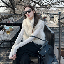 2025秋冬季高级感晴山暮雪麻豆毛毛环保皮草马甲女短款毛茸茸外套