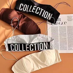 胸が小さい女性向けの美しい背中の下着、露出可能な細いショルダーストラップ、夏用のチューブトップ、バックレス、外でも着用可能、胸を包み込み、インナーとして着用可能