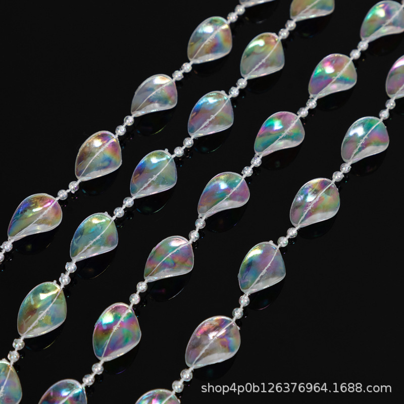Acrylic Connected Beads Wedding Decoration Stage Maple Leaf Decoration Stage Ceiling Door Curtain Wire Curtain