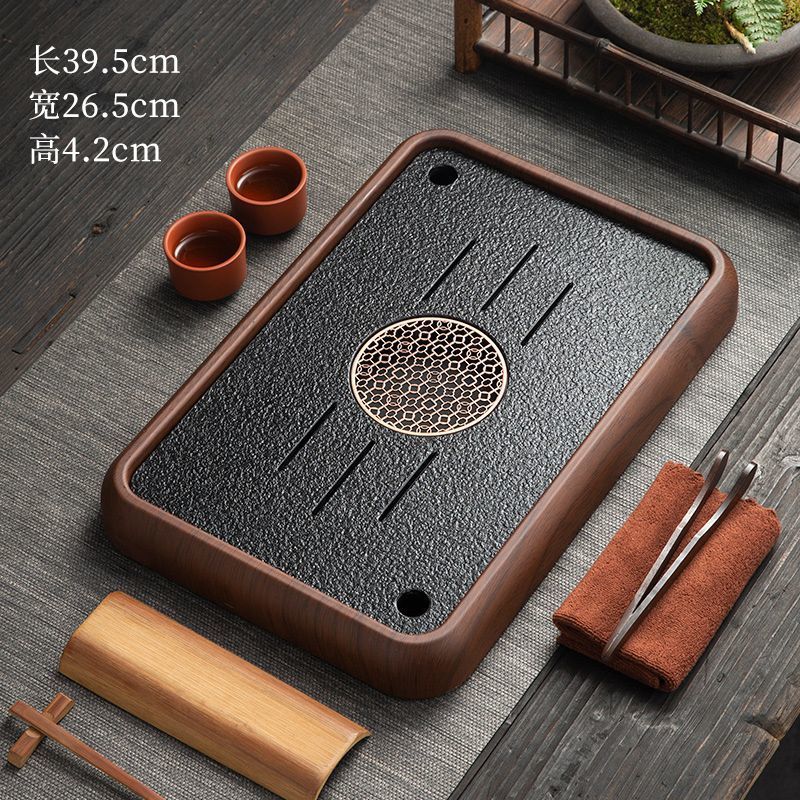 2025 nuevo estilo imitación Wujinishi bandeja de té mesa de té juego de té pequeño bandeja de drenaje mesa de burbujas secas bandeja de té para el hogar