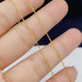 S925纯银镀18K金项链 锁骨链高级感十字车花链极简主义细链基础链