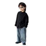 Детская осенняя однотонная рубашка, детская одежда, в корейском стиле