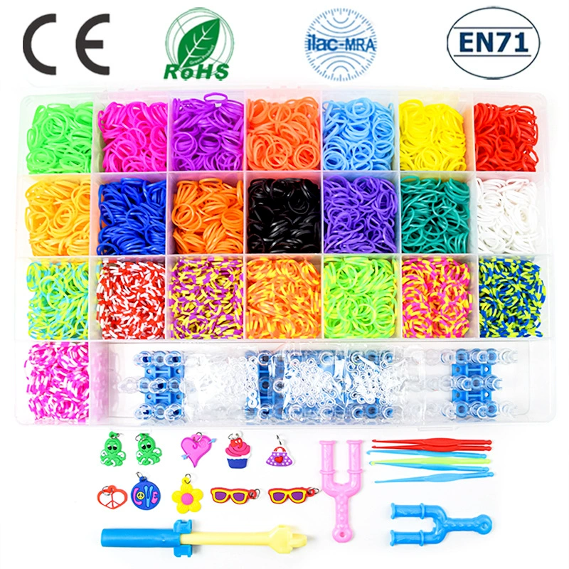 Rainbow woven children's hair rope, smart toy, bracelet, transparent set, handmade
