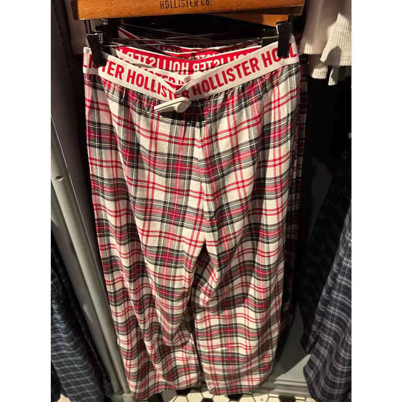 Contrast Color Versatile Plaid Cloud Cotton Pajamas Women's Summer Pajamas Loose Large Size Casual Home Pants Can Be Worn Outside