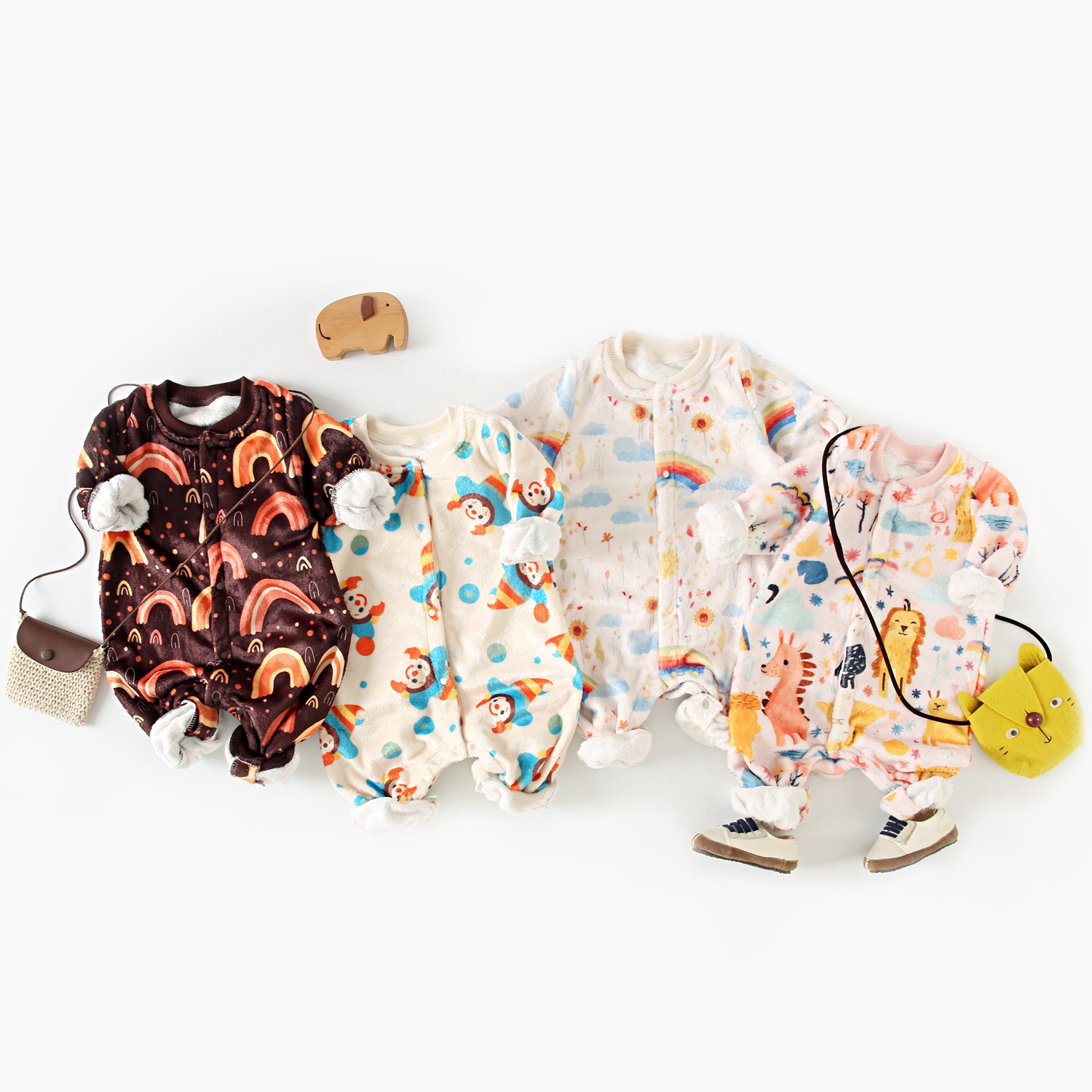 Demi-season children's cartoon thermal underwear for new born