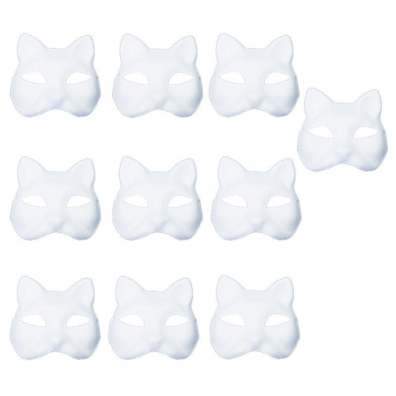 Amazon máscara de embrión blanco de venta en caliente máscara de pulpa DIY día de los niños dibujo padre-hijo props hechos a mano